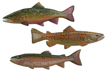 Hand Carved Wooden Wall Trout 23x7x1.5 inches